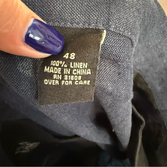 Men’s Joseph A Banks blue linen khaki shorts size 48 - Picture 7 of 7